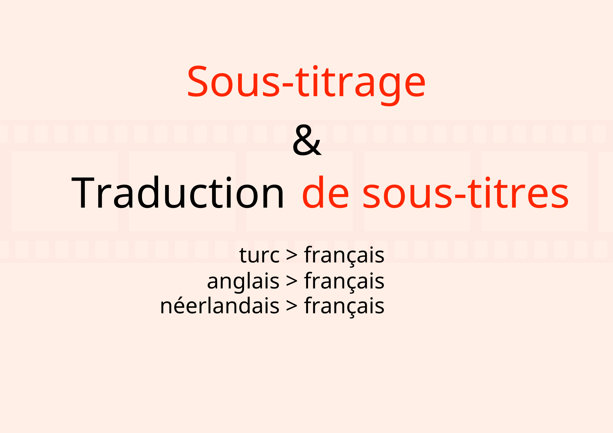 Sous-titrage & traduction de sous-titres